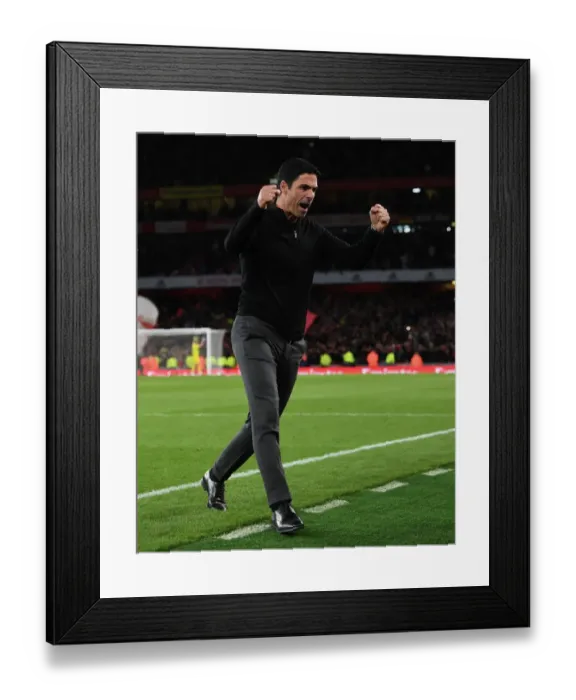 Framed Print : Mikel Arteta Celebrates Arsenal's Victory Over Liverpool in the 2022-23 Premier League Framed Print : Mikel Arteta Celebrates Arsenal's Victory Over Liverpool in the 2022-23 Premier League