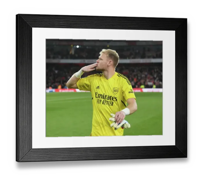 Framed Print : Arsenal's Aaron Ramsdale Reacts After Arsenal FC vs Liverpool FC, Premier League 2022-23