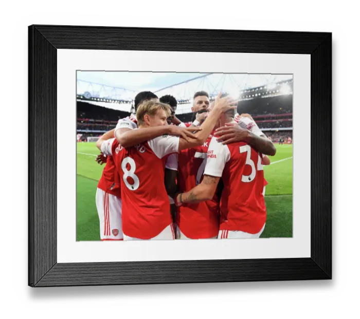 Framed Print : Saka's Hat-Trick Heroics: Arsenal's Epic Comeback Against Liverpool (2022-23)