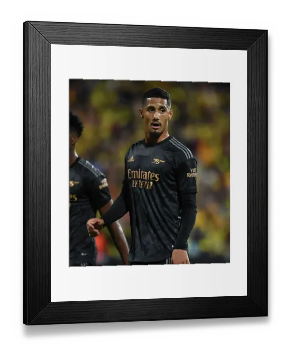Framed Print : William Saliba's Defensive Masterclass: Arsenal's Shining Star in Europa League Victory over Bodø / Glimt