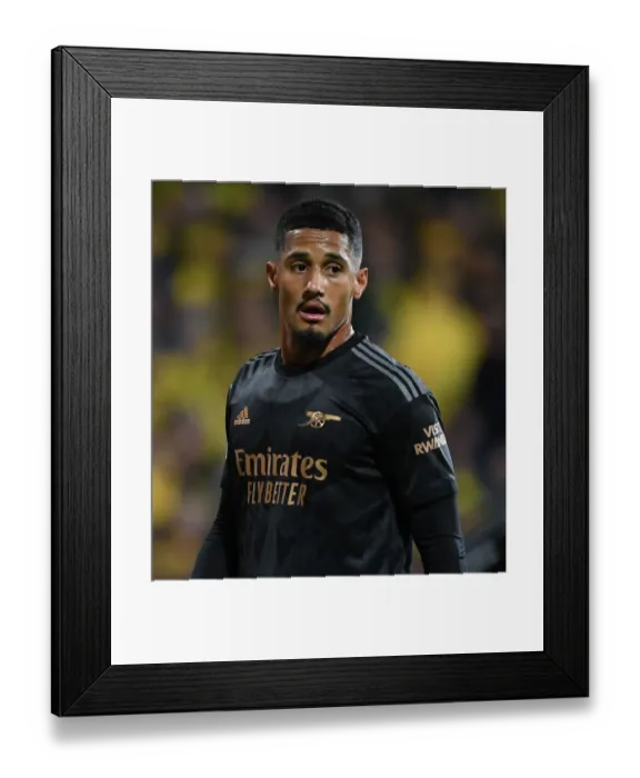 Framed Print : William Saliba's Standout Performance: Arsenal's Defender Shines in UEFA Europa League Match against Bodø / Glimt