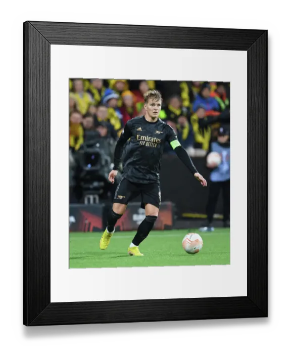Framed Print : Martin Odegaard in Action: Arsenal vs. Bodø / Glimt, UEFA Europa League 2022-23