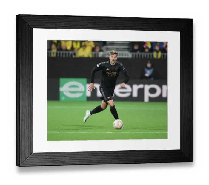 Framed Print : Arsenal's Rob Holding in Action: Europa League Clash at Bodø / Glimt, Norway (October 2022) Framed Print : Arsenal's Rob Holding in Action: Europa League Clash at Bodø / Glimt, Norway (October 2022)
