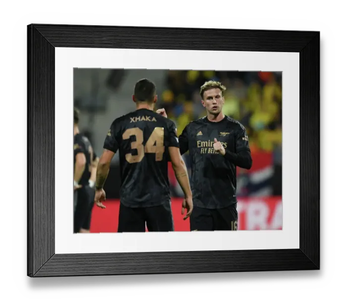 Framed Print : Arsenal's Xhaka and Holding in Action against Bodø / Glimt in UEFA Europa League