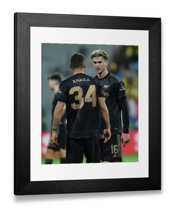 Framed Print : Arsenal's Xhaka and Holding in Action against Bodø / Glimt in Europa League