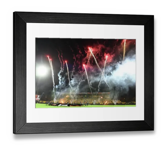 Framed Print : Arsenal's Europa League Debut against Bodø / Glimt: Aspmyra Stadion's Fireworks Spectacle