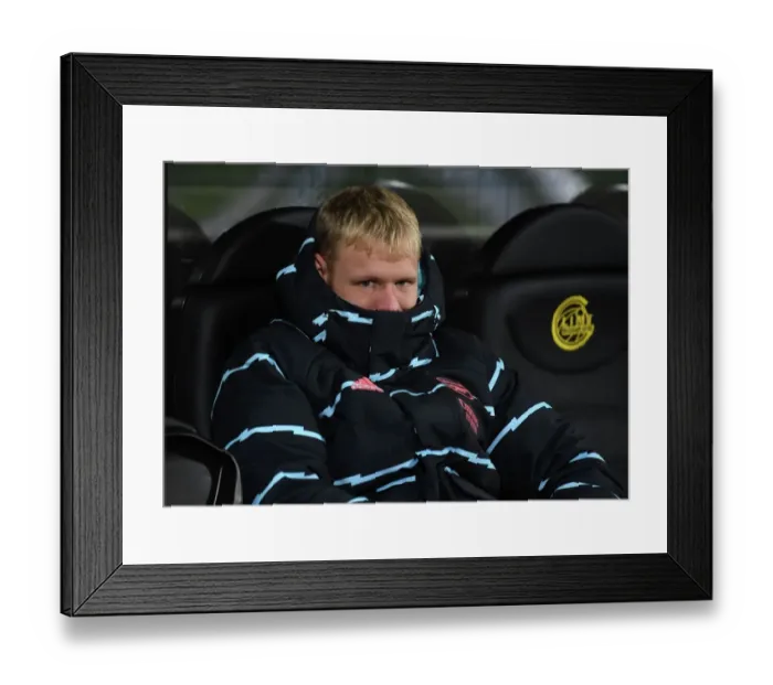 Framed Print : Arsenal's Ramsdale on Alert: Bodø / Glimt vs Arsenal, UEFA Europa League 2022-23
