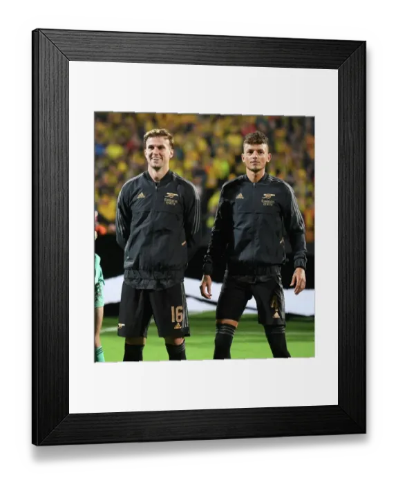 Framed Print : Arsenal Duo Ready: Holding and White Before Bodo / Glimt Clash in Europa League