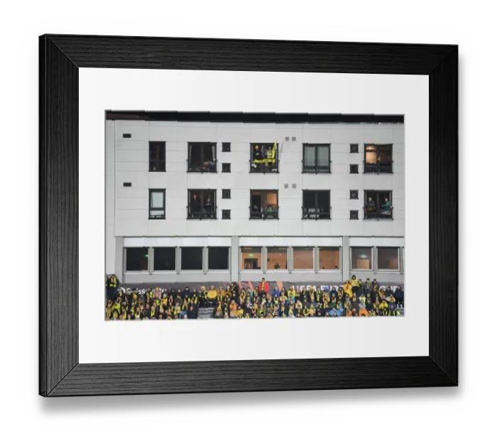 Framed Print : Arsenal Fans Amongst Bodo / Glimt Crowd: UEFA Europa League Clash, Norway, 2022