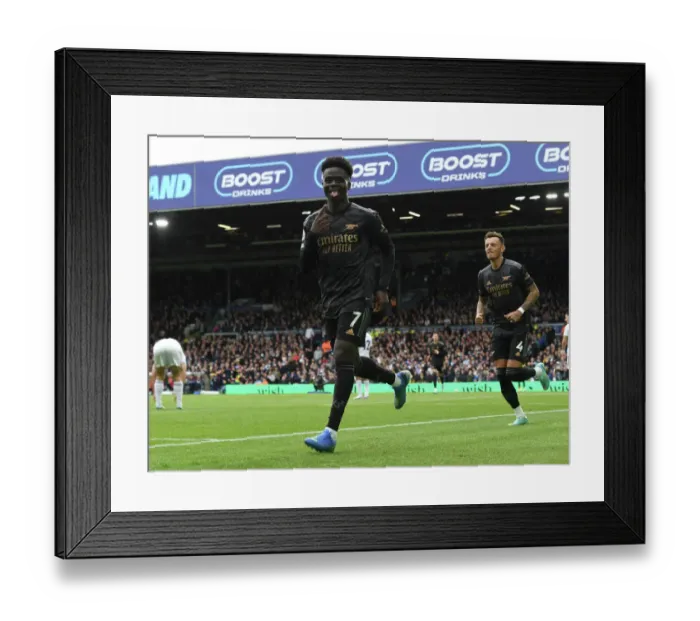 Framed Print : Bukayo Saka Scores: Arsenal's Win at Leeds United (2022-23) Framed Print : Bukayo Saka Scores: Arsenal's Win at Leeds United (2022-23)
