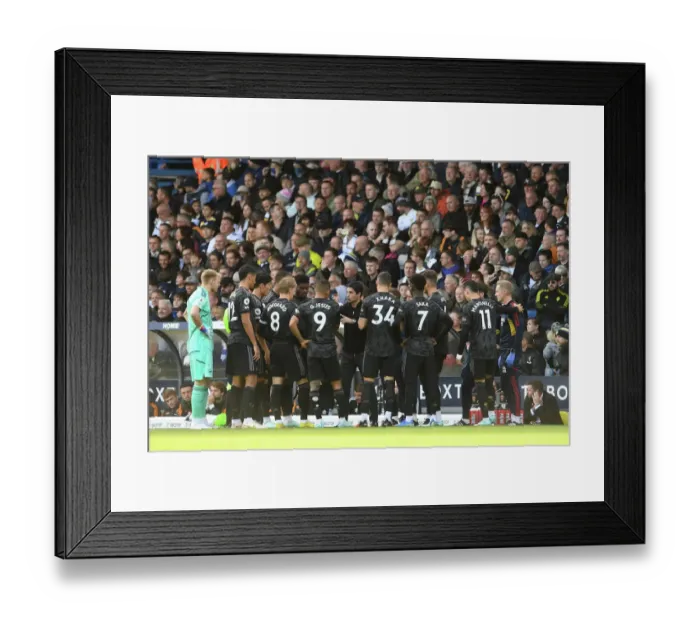 Framed Print : Arsenal Manager Mikel Arteta Strategizes During Leeds United vs Arsenal FC, Premier League 2022-23