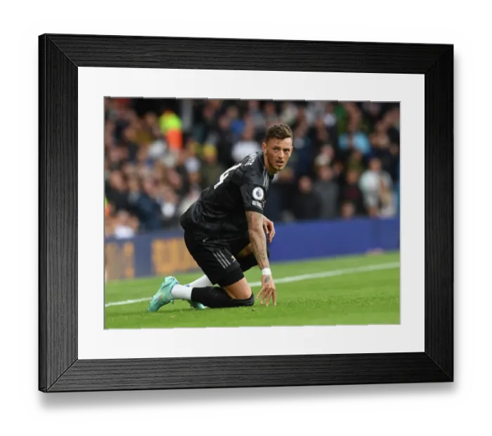 Framed Print : Arsenal's Ben White Faces Off Against Leeds United in Premier League Showdown (2022-23)