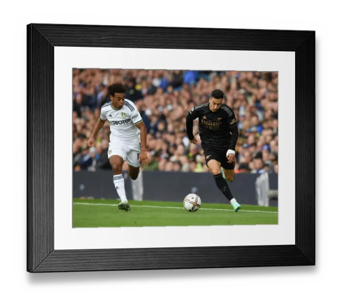 Framed Print : Martinelli vs. Adams: A Premier League Showdown - Leeds United vs. Arsenal FC (2022-23)