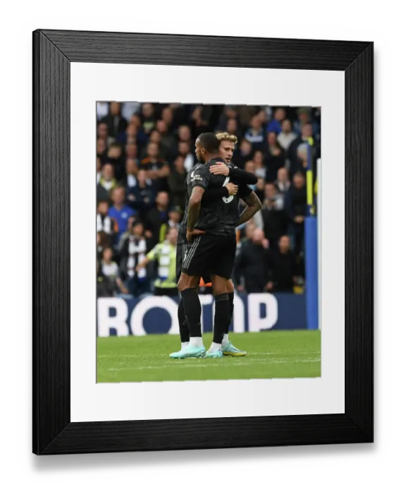Framed Print : Arsenal's Defenders Celebrate at the Final Whistle: Leeds United vs Arsenal, Premier League 2022-23 Framed Print : Arsenal's Defenders Celebrate at the Final Whistle: Leeds United vs Arsenal, Premier League 2022-23