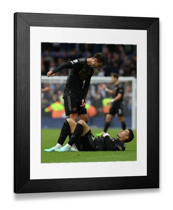 Framed Print : Arsenal's Fabio Vieira and Gabriel Martinelli in Action against Leeds United - Premier League 2022-23