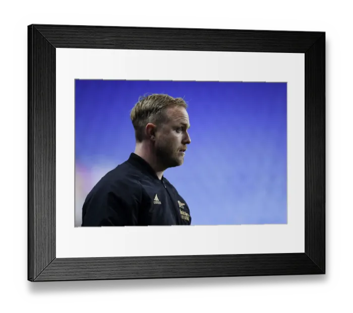 Framed Print : Arsenal's Jonas Eidevall Coaches During Reading vs Arsenal (FA WSL 2022-23)