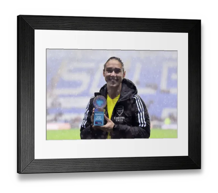 Framed Print : Arsenal's Manuela Zinsberger Named Player of the Match in Reading vs Arsenal (FA WSL 2022-23)