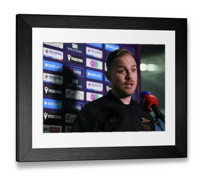 Framed Print : Arsenal's Jonas Eidevall Post-Match Interview: Reading vs Arsenal, FA Womens Super League 2022-23