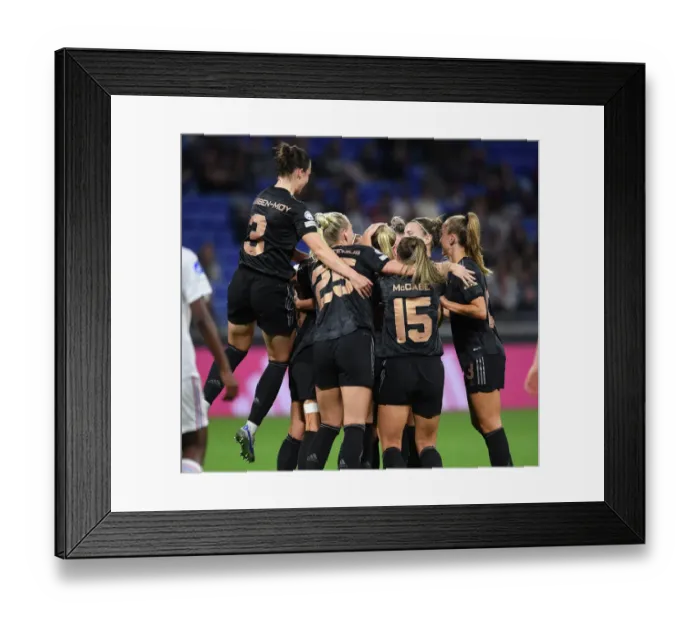 Framed Print : Arsenal Women's Champions League Triumph: Beth Mead Scores Third Goal Against Olympique Lyonnais Framed Print : Arsenal Women's Champions League Triumph: Beth Mead Scores Third Goal Against Olympique Lyonnais