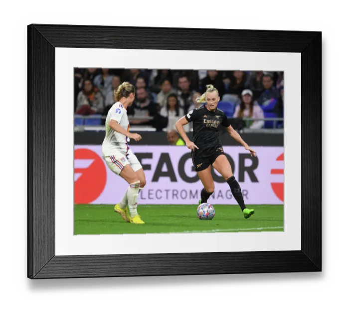 Framed Print : Showdown in Lyon: Arsenal Women Battle Olympique Lyonnais in UEFA Women's Champions League