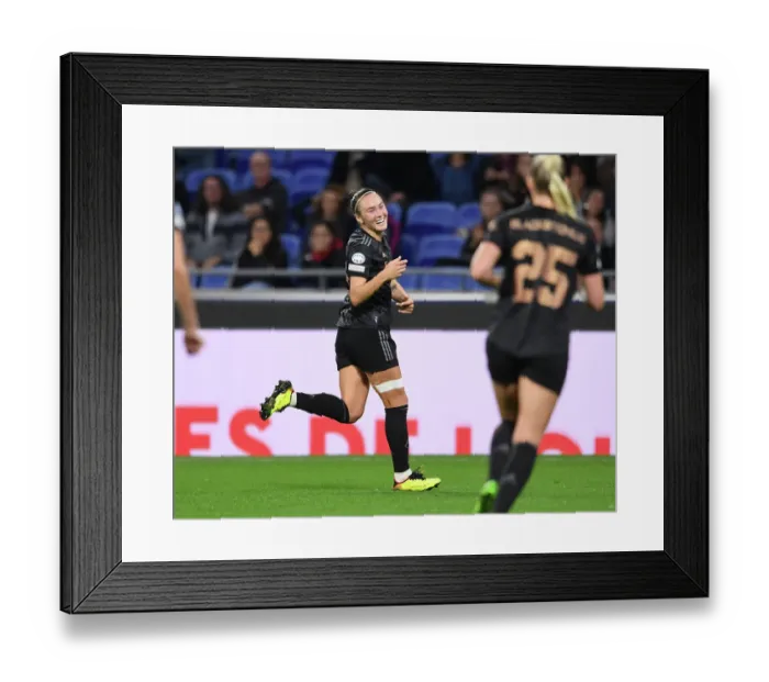 Framed Print : Arsenal Women's Historic Champions League Triumph: Caitlin Foord Nets Fourth Goal vs. Olympique Lyonnais Framed Print : Arsenal Women's Historic Champions League Triumph: Caitlin Foord Nets Fourth Goal vs. Olympique Lyonnais