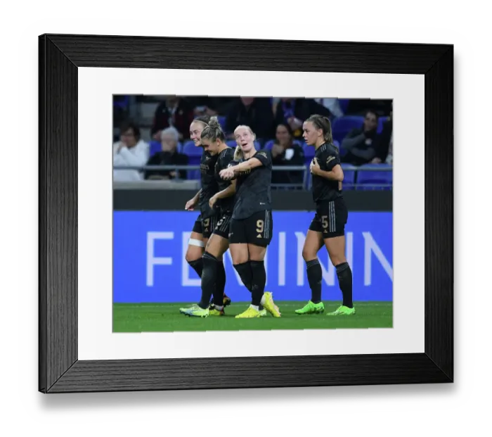 Framed Print : Arsenal Women's Historic Champions League Victory: Caitlin Foord Scores Game-winning Goal vs. Olympique Lyonnais (2022-23) Framed Print : Arsenal Women's Historic Champions League Victory: Caitlin Foord Scores Game-winning Goal vs. Olympique Lyonnais (2022-23)