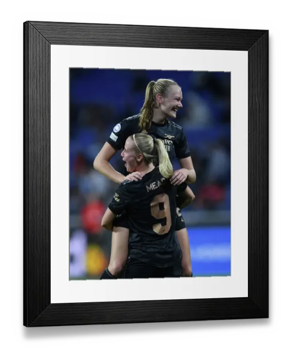 Framed Print : Arsenal Women's Dominance: Beth Mead Scores Fifth Goal in Olympique Lyonnais Victory, UEFA Women's Champions League 2022-23