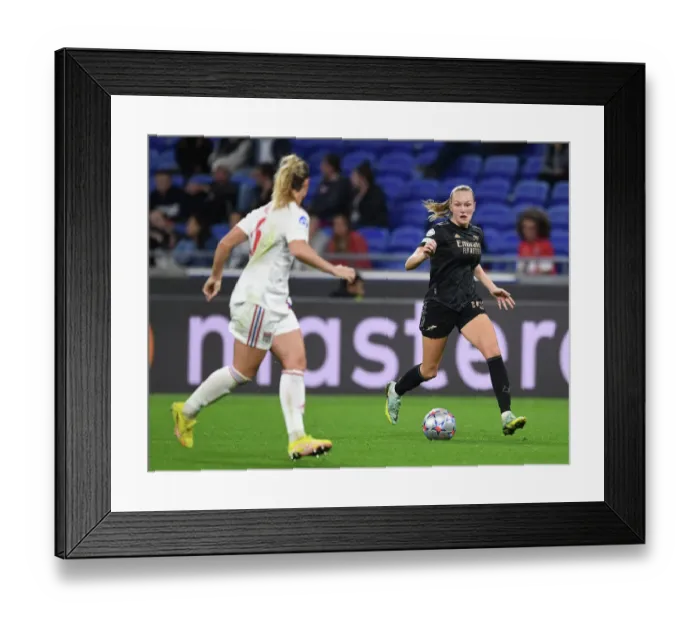 Framed Print : Champions League Showdown: Frida Maanum and Arsenal Women Face Olympique Lyonnais