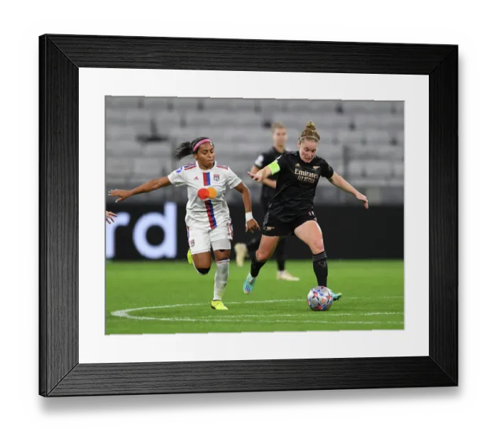 Framed Print : Champions Clash: Olympique Lyonnais vs. Arsenal Women - UEFA Womens Champions League Group C Framed Print : Champions Clash: Olympique Lyonnais vs. Arsenal Women - UEFA Womens Champions League Group C