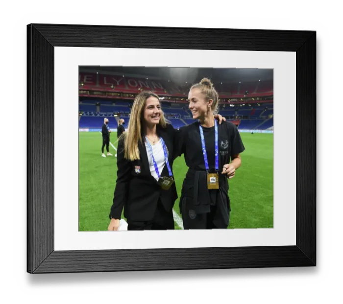 Framed Print : Clash in Group C: Olympique Lyonnais vs. Arsenal WFC - UEFA Women's Champions League (2022-23): Battle of Titans in Lyon