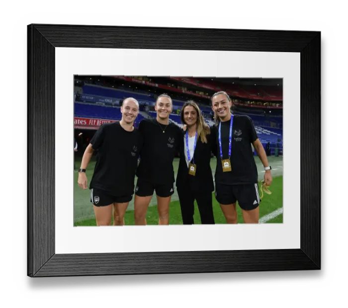 Framed Print : Arsenal Women vs. Olympique Lyonnais: A Champions League Showdown