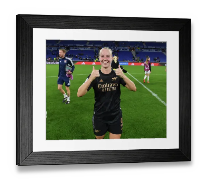 Framed Print : Battle in Lyon: Arsenal WFC vs Olympique Lyonnais - UEFA Women's Champions League Showdown