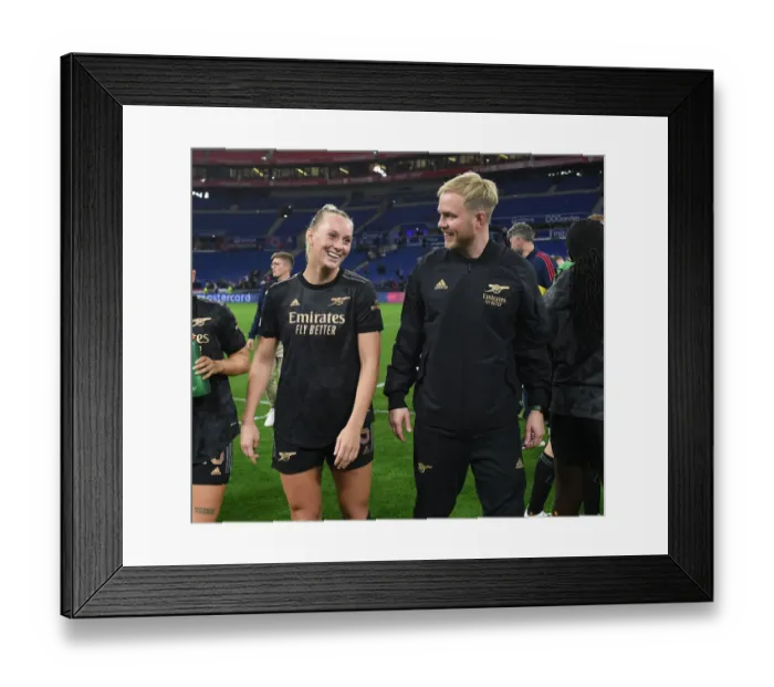 Framed Print : Champions Clash: Arsenal Women vs. Olympique Lyonnais in UEFA Women's Champions League Framed Print : Champions Clash: Arsenal Women vs. Olympique Lyonnais in UEFA Women's Champions League