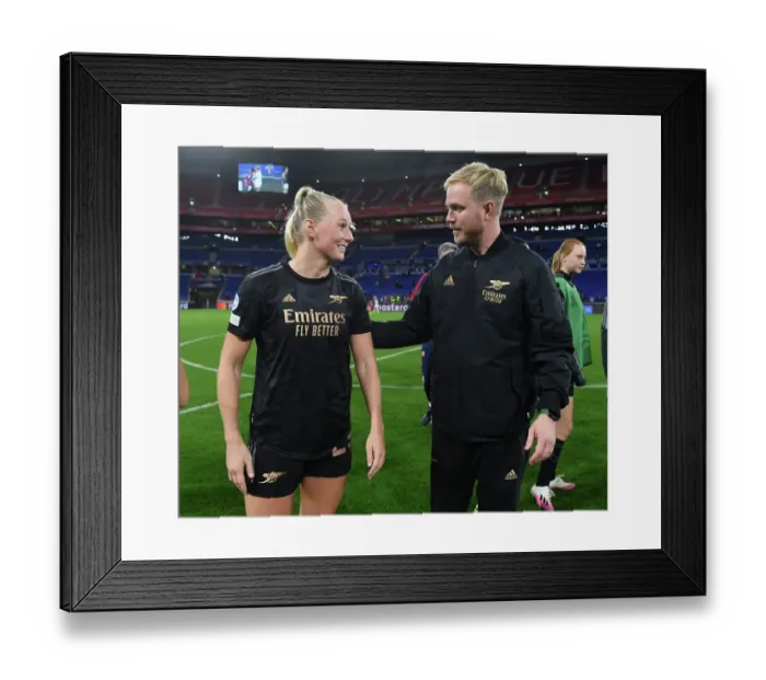 Framed Print : Champions Clash: Arsenal Women vs. Olympique Lyonnais in UEFA Women's Champions League