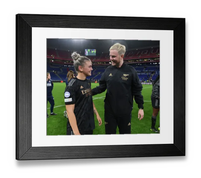 Framed Print : Champions Clash: Arsenal Women vs. Olympique Lyonnais in the UEFA Champions League