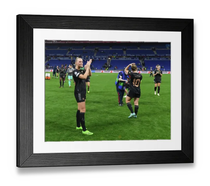 Framed Print : Champions League Showdown: Arsenal Women vs. Olympique Lyonnais in Lyon
