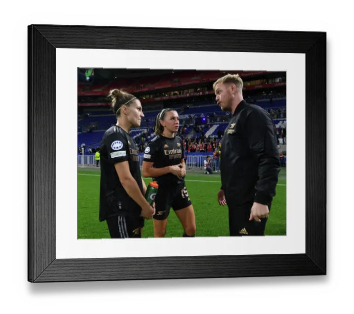 Framed Print : Showdown in Lyon: Arsenal WFC vs Olympique Lyonnais - UEFA Women's Champions League Clash Framed Print : Showdown in Lyon: Arsenal WFC vs Olympique Lyonnais - UEFA Women's Champions League Clash