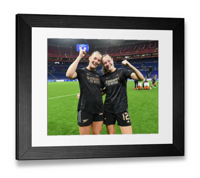 Framed Print : Arsenal Women vs. Olympique Lyonnais: A UEFA Champions League Showdown in Lyon Framed Print : Arsenal Women vs. Olympique Lyonnais: A UEFA Champions League Showdown in Lyon