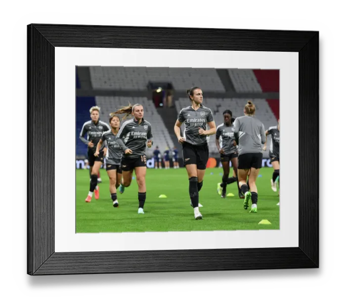 Framed Print : Champions League Showdown: Arsenal WFC vs. Olympique Lyonnais - Battle in Lyon Framed Print : Champions League Showdown: Arsenal WFC vs. Olympique Lyonnais - Battle in Lyon