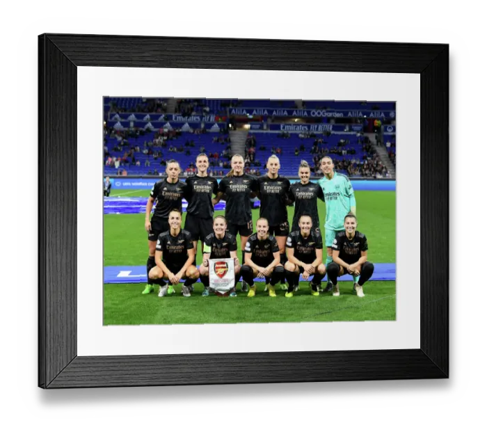 Framed Print : Arsenal Women Face Olympique Lyonnais in UEFA Champions League Group C Showdown