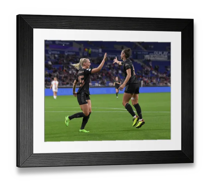 Framed Print : Arsenal Women's Historic Champions League Triumph: Caitlin Foord's Dramatic Goal vs. Olympique Lyonnais Framed Print : Arsenal Women's Historic Champions League Triumph: Caitlin Foord's Dramatic Goal vs. Olympique Lyonnais