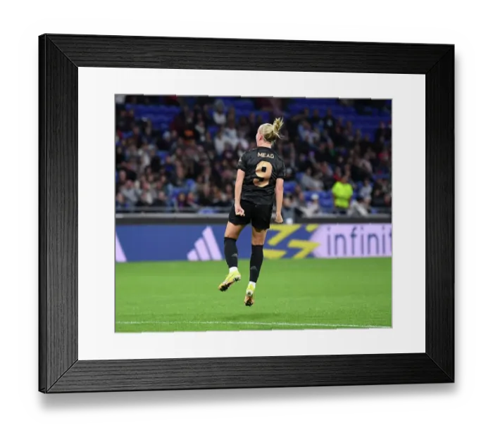 Framed Print : Beth Mead's Hat-Trick: Arsenal Women Triumph Over Olympique Lyonnais in Champions League