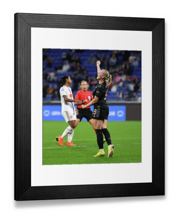 Framed Print : Arsenal Women's Victory: Beth Mead Scores Fifth Goal Against Olympique Lyonnais in UEFA Champions League Framed Print : Arsenal Women's Victory: Beth Mead Scores Fifth Goal Against Olympique Lyonnais in UEFA Champions League