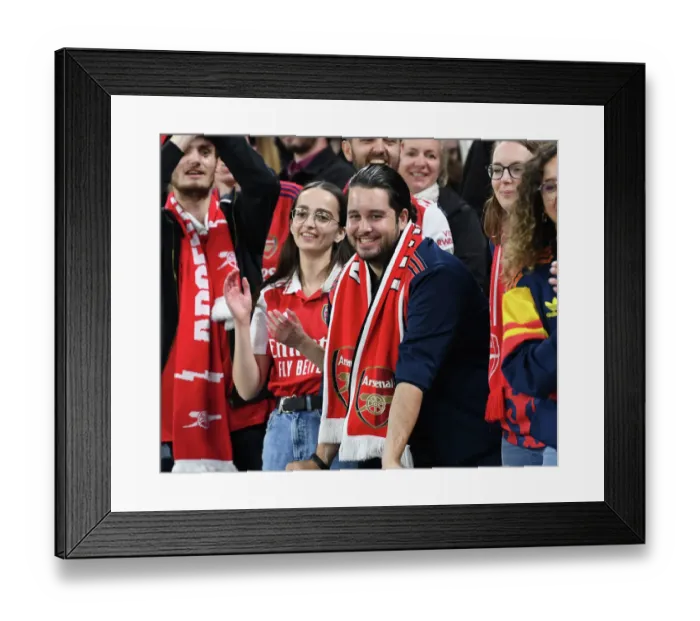 Framed Print : Arsenal Fans Reaction: Olympique Lyonnais vs. Arsenal WFC, UEFA Women's Champions League, Lyon 2022 Framed Print : Arsenal Fans Reaction: Olympique Lyonnais vs. Arsenal WFC, UEFA Women's Champions League, Lyon 2022