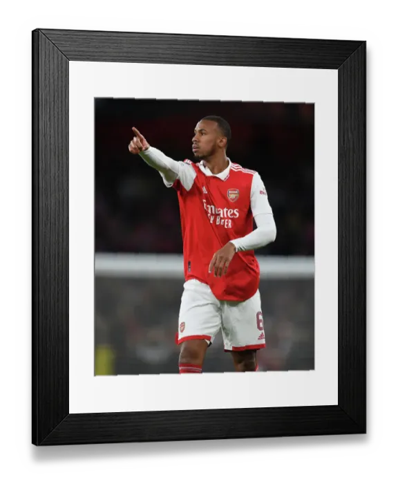 Framed Print : Gabriel Magalhaes in Action: Arsenal vs PSV Eindhoven - UEFA Europa League 2022-23 Framed Print : Gabriel Magalhaes in Action: Arsenal vs PSV Eindhoven - UEFA Europa League 2022-23
