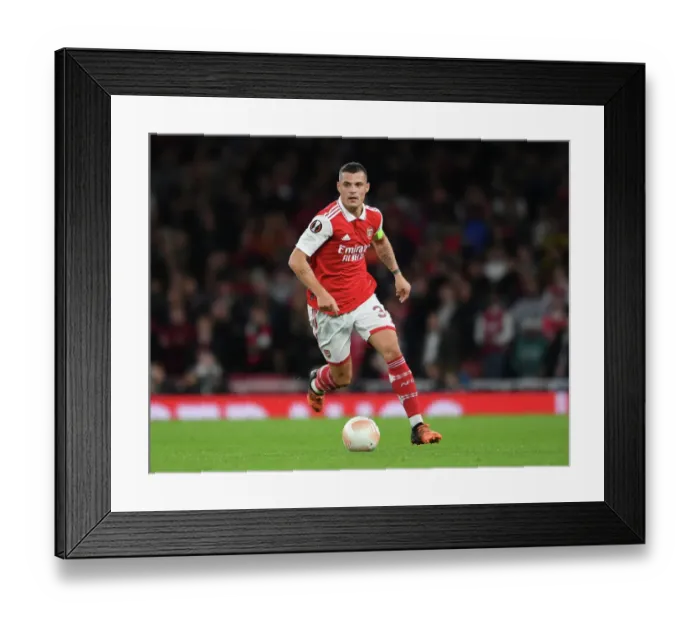 Framed Print : Granit Xhaka's Brilliant Midfield Performance: Arsenal Triumphs Over PSV Eindhoven in Europa League Framed Print : Granit Xhaka's Brilliant Midfield Performance: Arsenal Triumphs Over PSV Eindhoven in Europa League