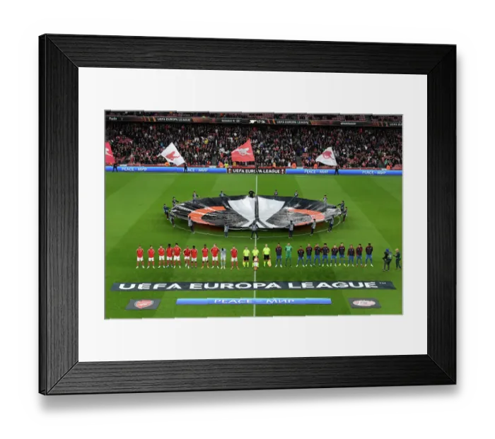 Framed Print : Arsenal FC vs PSV Eindhoven: Europa League Clash at Emirates Stadium Framed Print : Arsenal FC vs PSV Eindhoven: Europa League Clash at Emirates Stadium