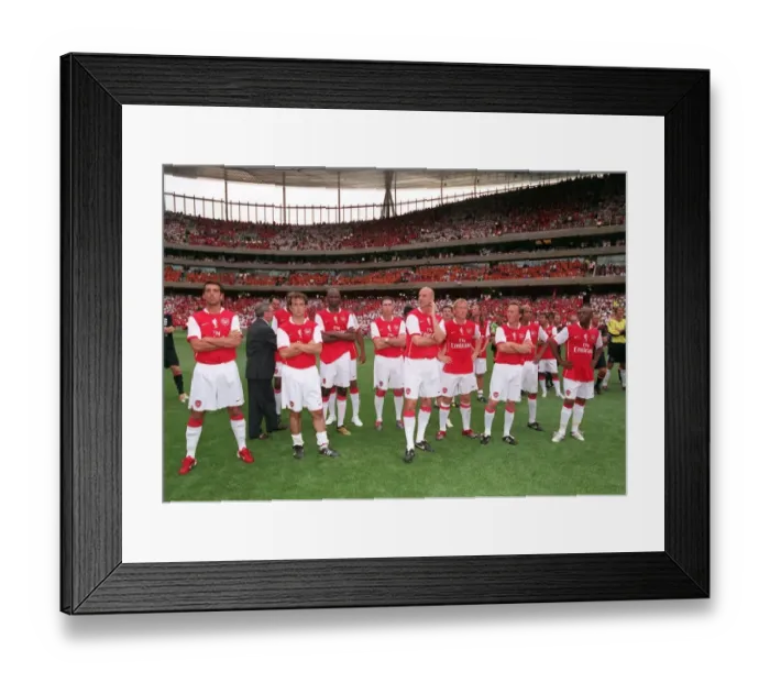 Framed Print : Ex Arsenal Players at the end of the match Framed Print : Ex Arsenal Players at the end of the match