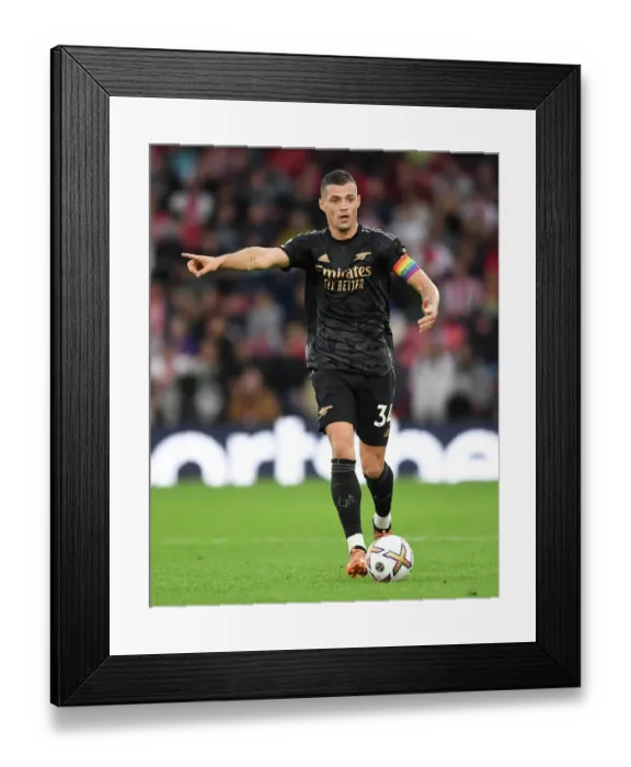 Framed Print : Granit Xhaka: In Action for Arsenal vs Southampton - Premier League 2022-23