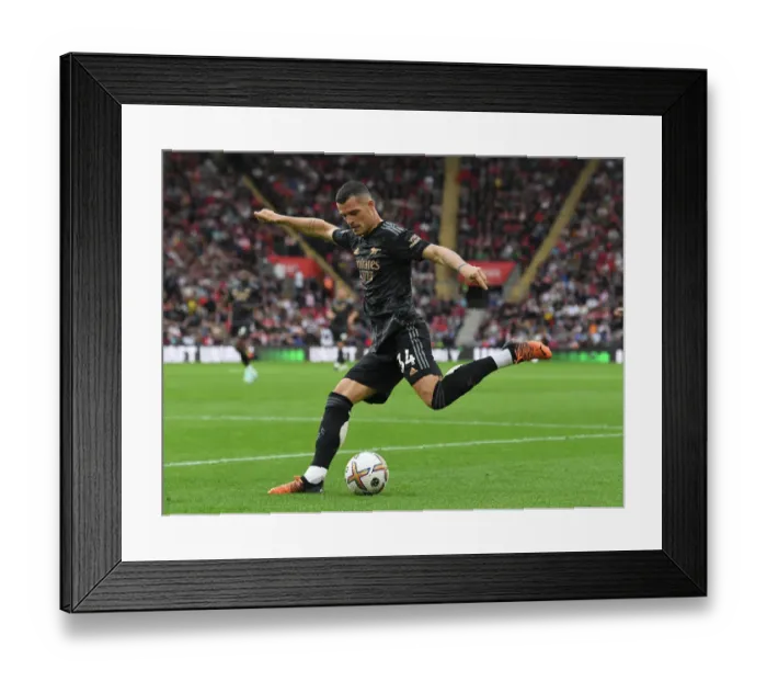 Framed Print : Granit Xhaka: Arsenal's Midfield Maestro Shines in Premier League Clash Against Southampton